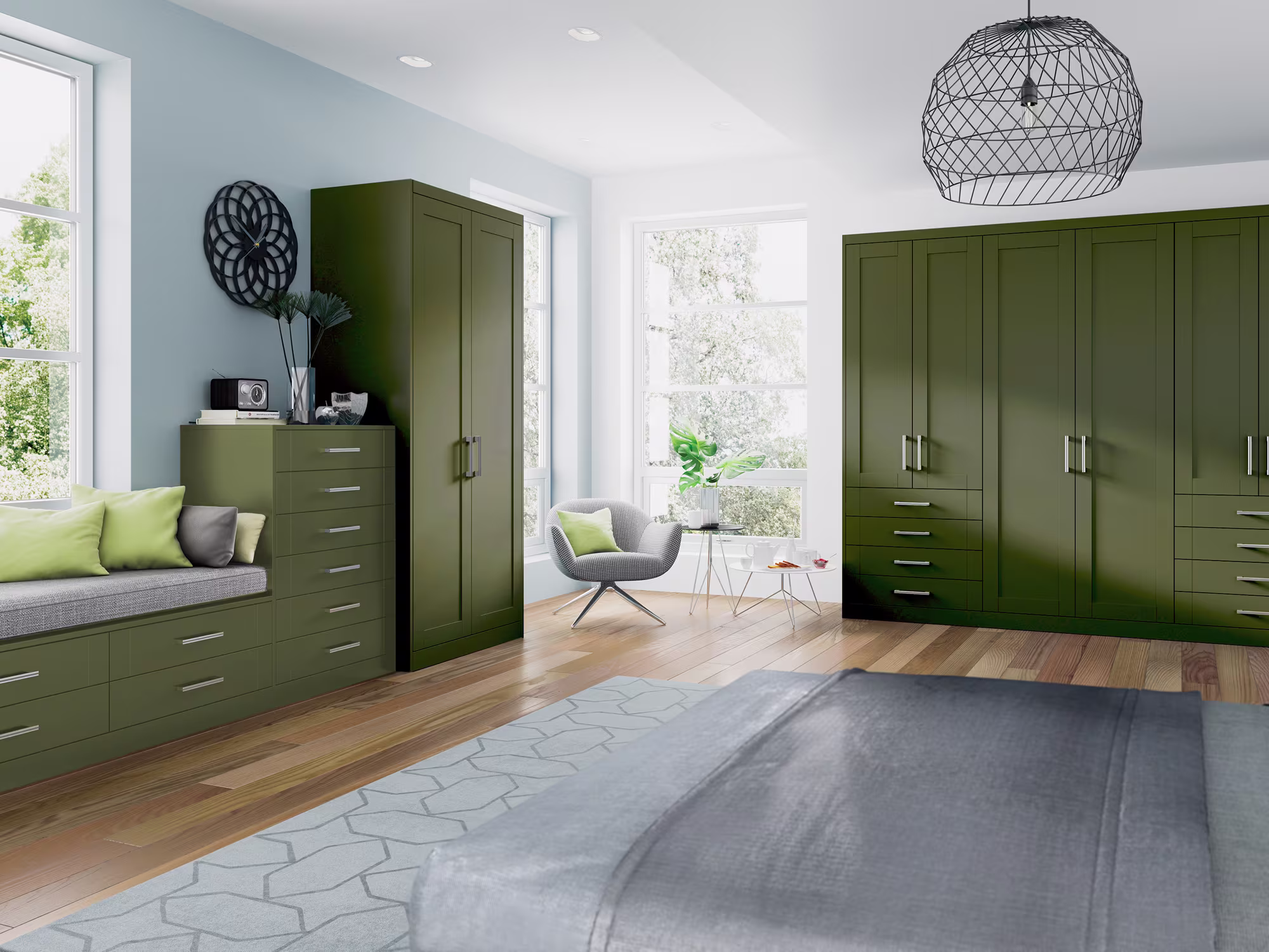 Pendle Moss Green Bedroom